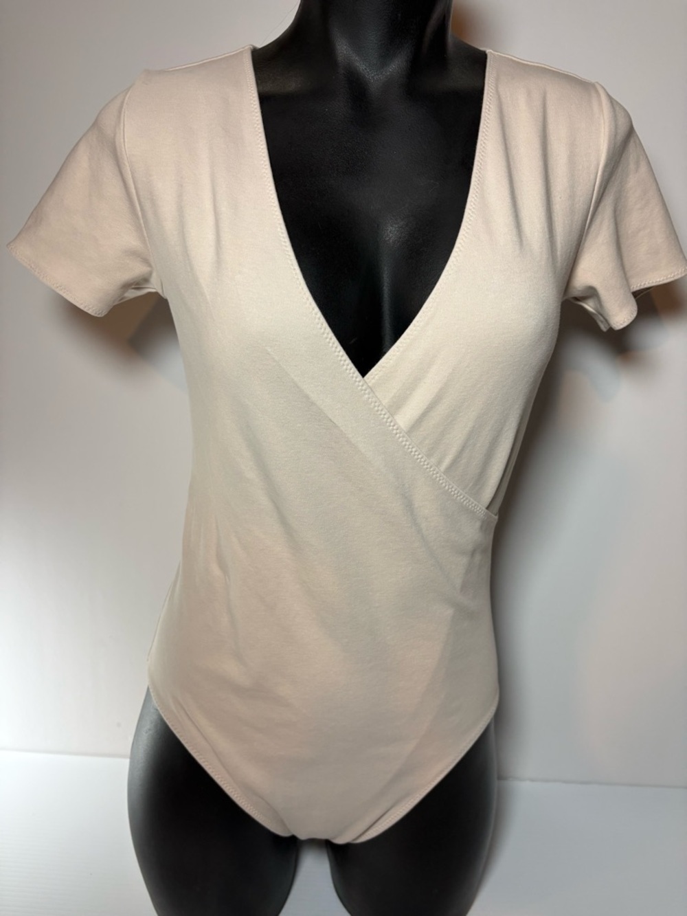 Wilfred Cream Short-Sleeve Wrap Bodysuit - Picture 2 of 6